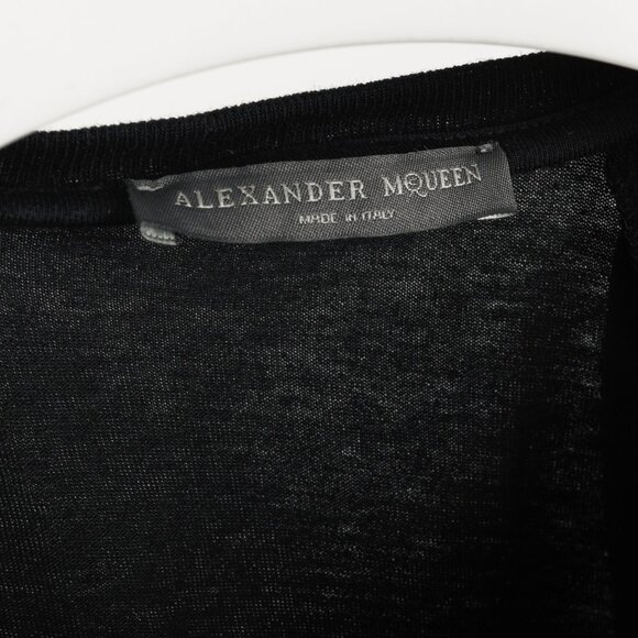 Alexander McQueen Black Cotton Poplin & Jersey Ruffle Tee - Picture 6 of 9